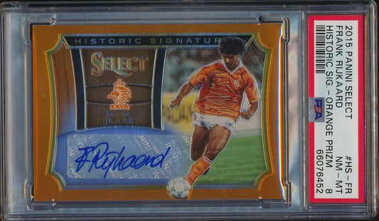 2015-16 Select Historic Signatures Orange Prizm Frank Rijkaard AUTO /149 PSA 8