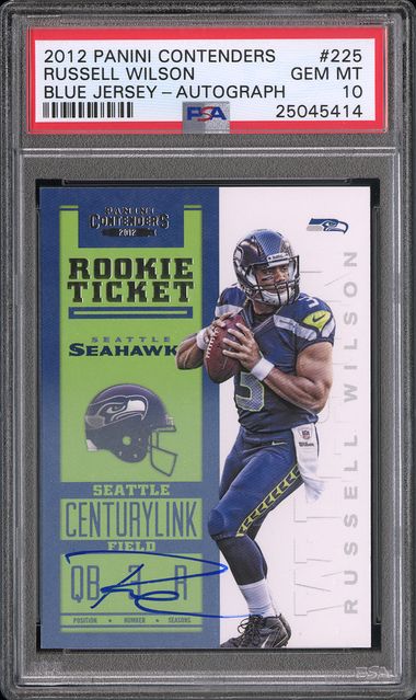 2012 Panini contenders Russell Wilson Auto rookie #225 PSA 10