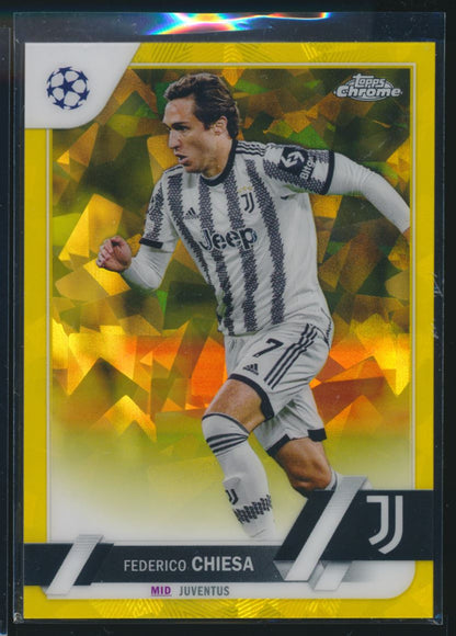 2023 Topps Chrome Sapphire /99 #83 Federico Chiesa Yellow Refractor Juventus