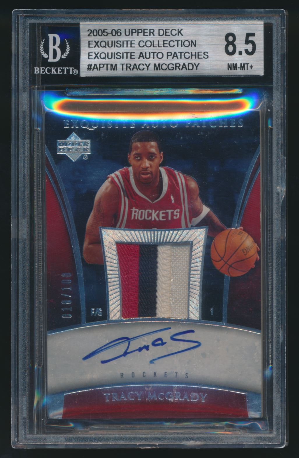 2005-06 Upper deck Exquisite Collection Patch Auto #APTM Tracy mcgrady /100 (PC)