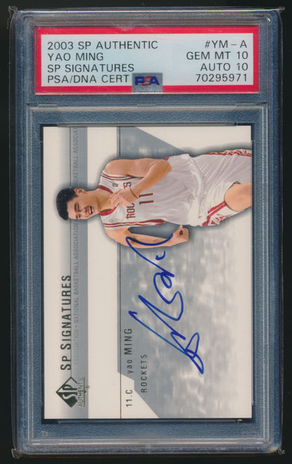 2003 Sp Authentic Yao Ming On Card Auto PSA 10  Auto 10 SP Signatures