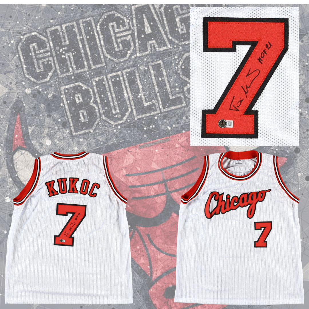 Jersey Signed Toni Kukoc Chicago #7 inscribed "HOF  21"