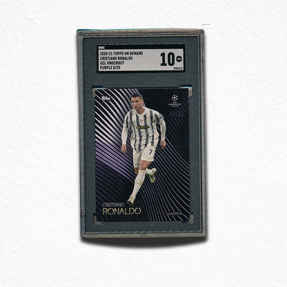 2020-21 Topps On Demand UCL Knockout Cristiano Ronaldo SGC 10 Purple 8/25 RARE