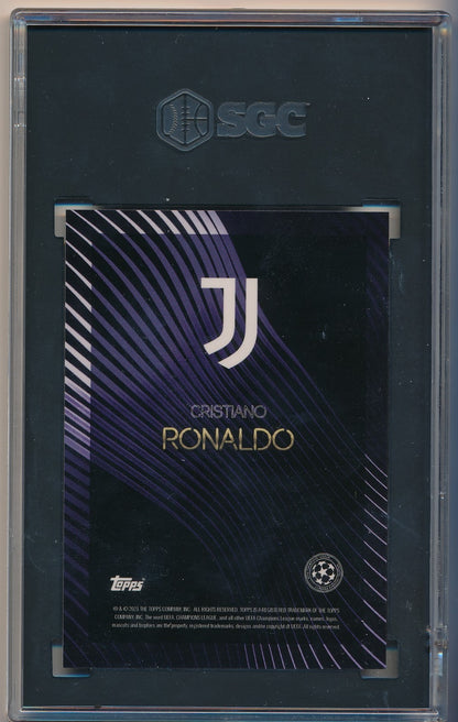 2020-21 Topps On Demand UCL Knockout Cristiano Ronaldo SGC 10 Purple 8/25 RARE