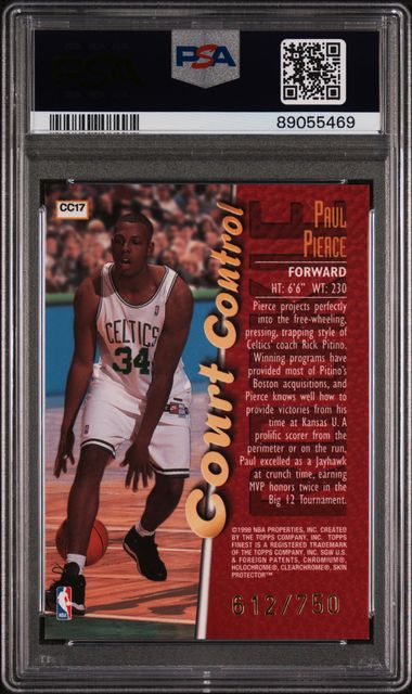 1998 Finest Court Control rookie insert /750 PSA 9 Celtics #CC17 Paul Pierce