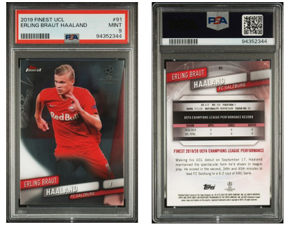 2019 Topps Finest Erling Braut Haaland Rookie RC Salzburg Manchester City PSA 9