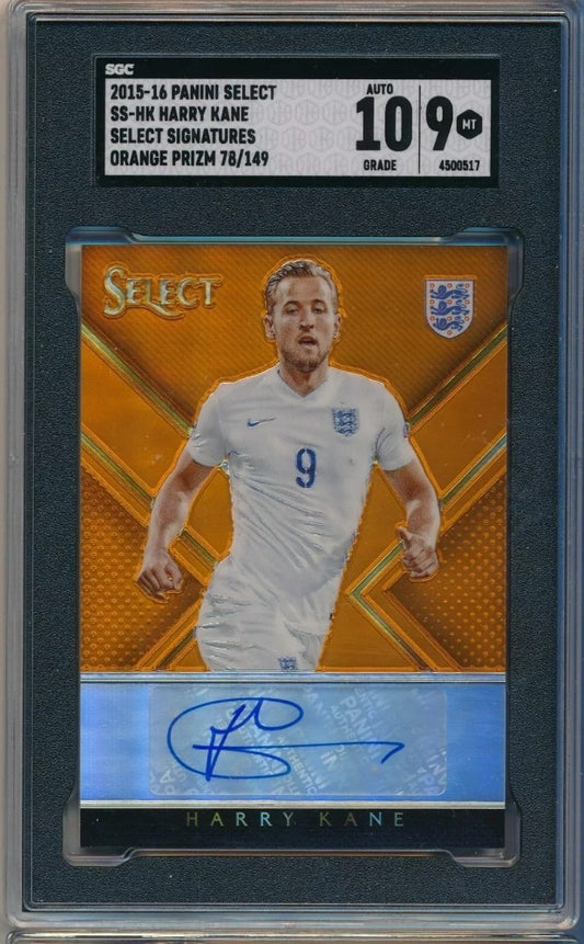 2015-16 Panini Select #SS-HK Orange Prizm Rookie Harry Kane Autograph /149 SGC 9/10