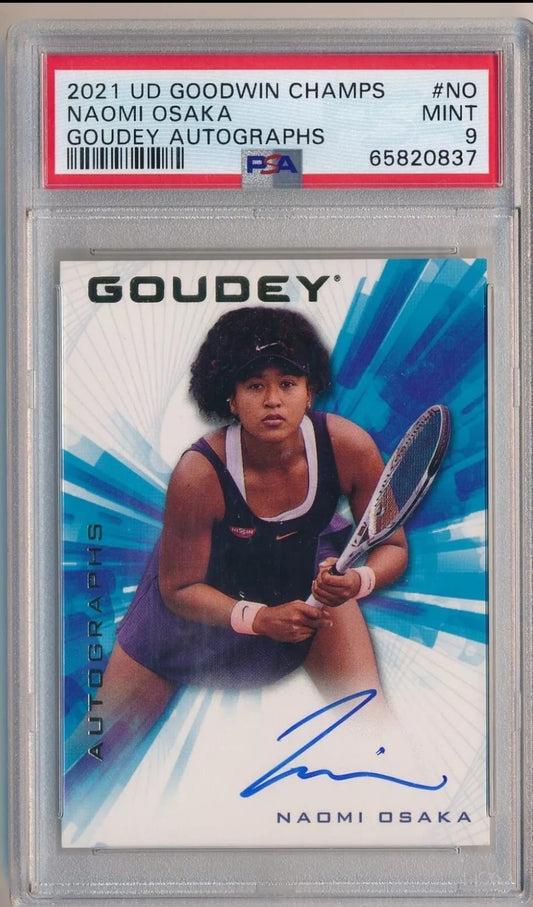 2021-22 UD Goodwin CHAMPS #GA-NO MINT Naomi Osaka On card auto Goudey Autographs PSA 9