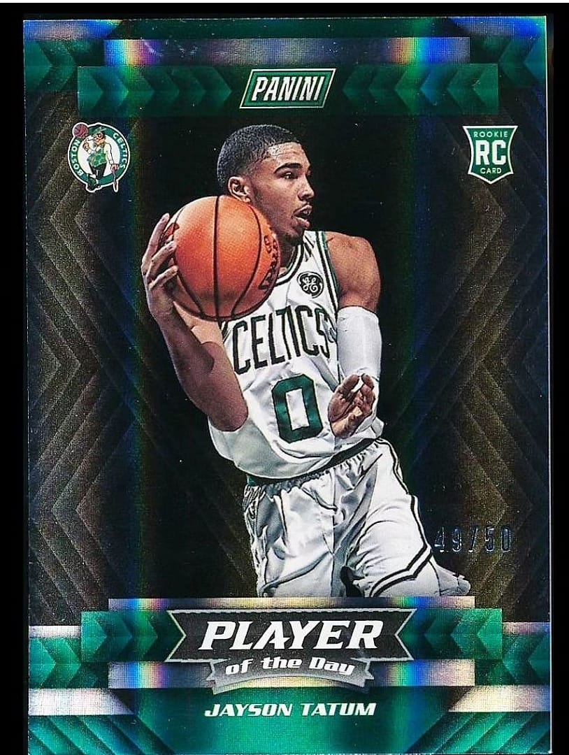 2017-18 Panini Player of the day Basketball Rookie No. R2 Jayson Tatum /50