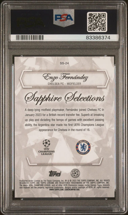 2022-23 Topps Sapphire UCC Rookie #SS24 Enzo Fernandez Sapphire Selections-Gold Psa 10 /50