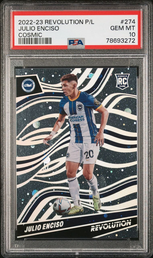 2022-23 Panini Revolution Premier League #274 Julio Enciso Rookie Cosmic PSA 10 22/25