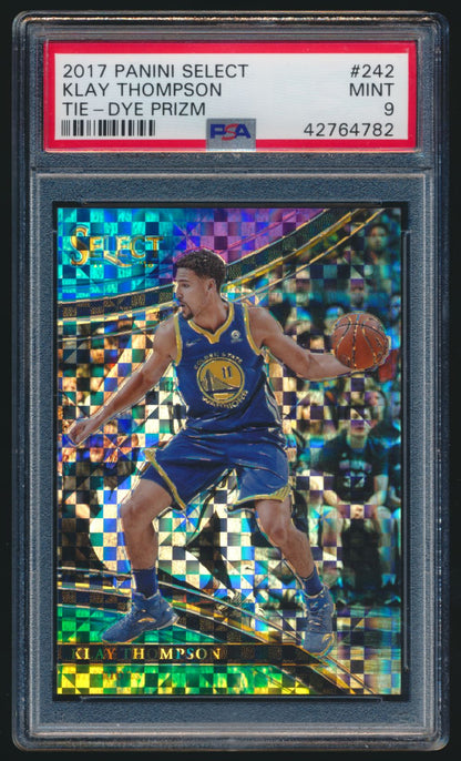 2017-18 Select Courtside Klay Thompson Tie-Dye Prizm 24/25 PSA 9 #242 Warriors