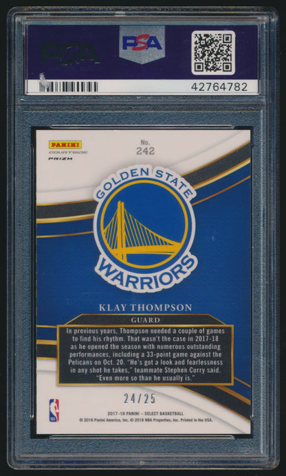 2017-18 Select Courtside Klay Thompson Tie-Dye Prizm 24/25 PSA 9 #242 Warriors