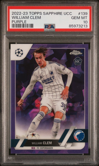 2022-23 Topps Chrome Sapphire Edition UCC #139 William Clem Purple Rookie PSA 10 15/15