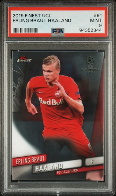 2019 Topps Finest Erling Braut Haaland Rookie RC Salzburg Manchester City PSA 9