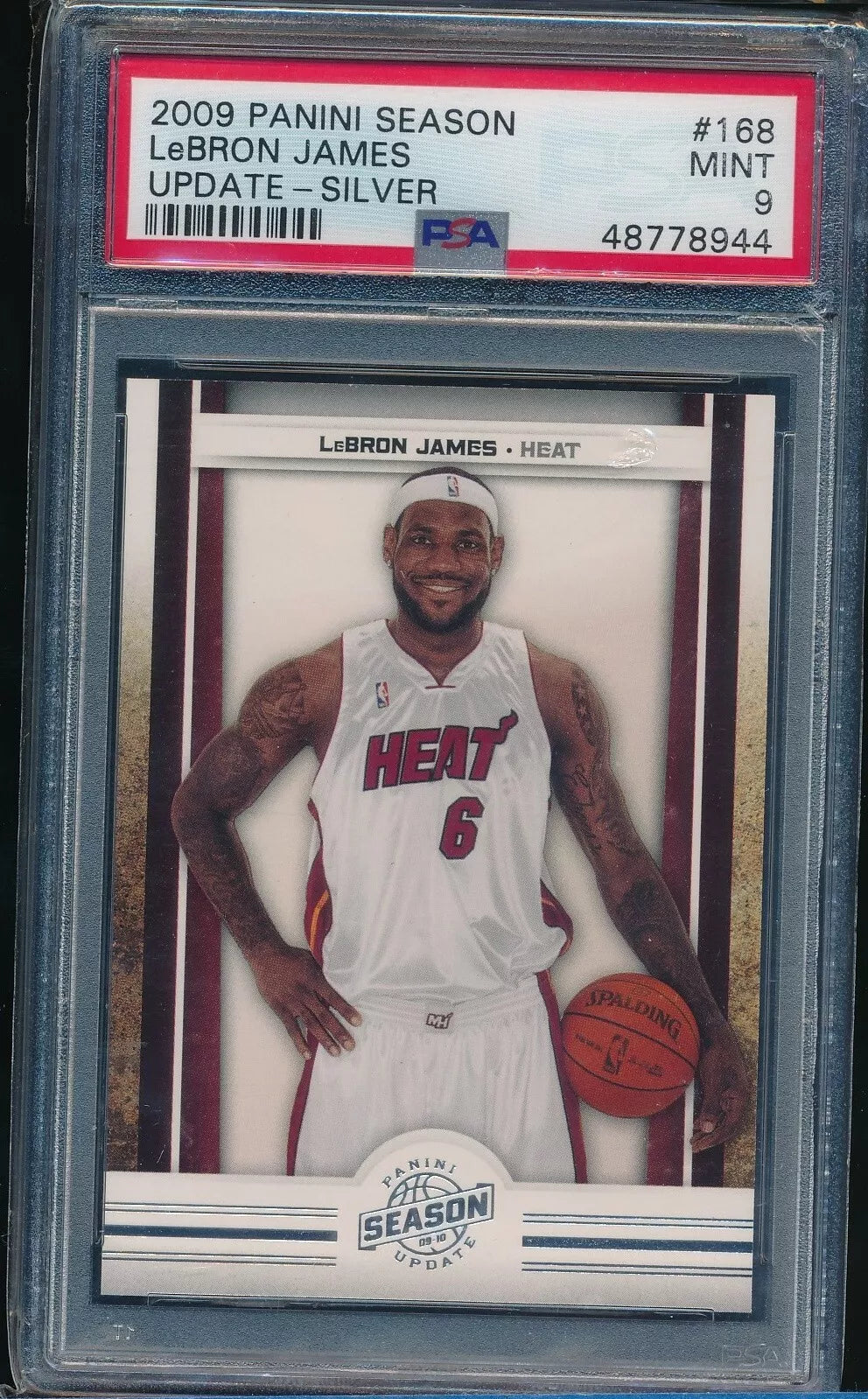 2009-2010 Panini Season Update LeBron James #168 Silver /99 PSA 9 1st MIami card