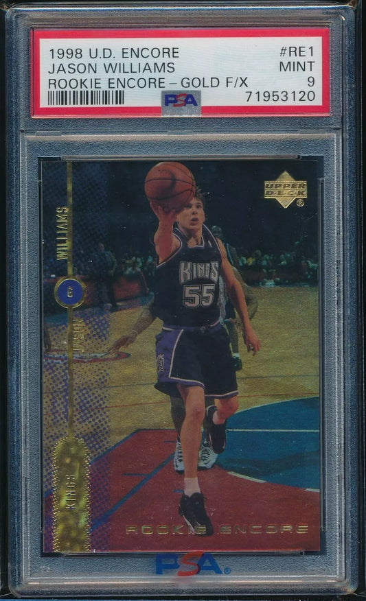 1998-99 UD Encore Jason williams Gold F/X Rookie RC #0900/1000 PSA 9 MINT #RE1