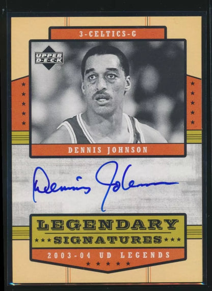 2003-04 UD Legends On-Card Autograph Auto Celtics #LS-DJ Celtic Dennis Johnson