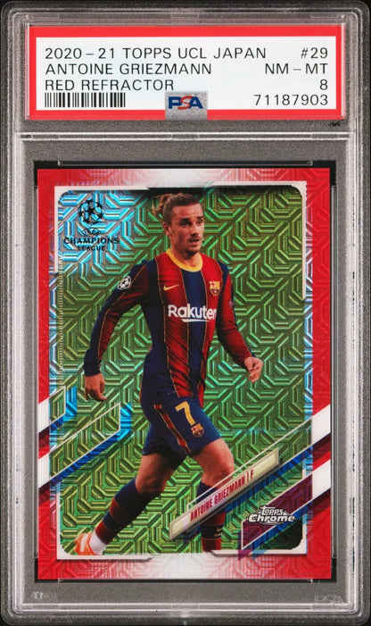 2020-21 Topps Chrome UCL Japan RED Edition Antoine Griezmann /5 Psa 8 Pop 1 #29