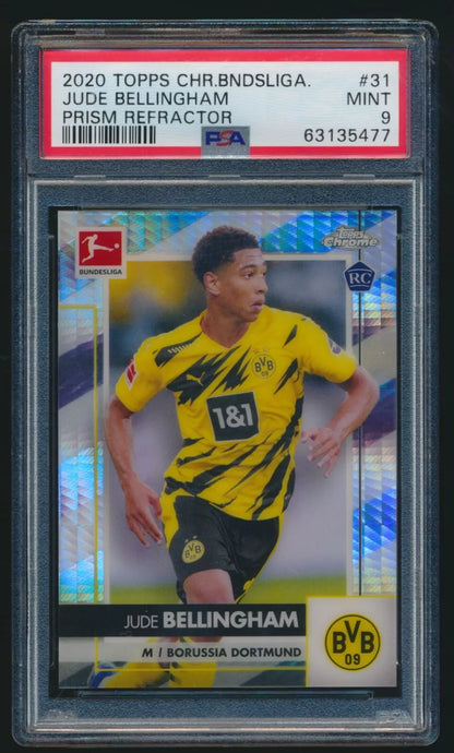 Jude Bellingham 2020-21 Topps Chrome Bundesliga #31 RC Prizm Refractor PSA9 /199