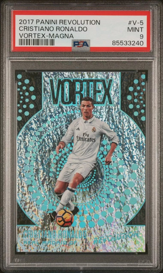 2017 Panini Revolution Cristiano Ronaldo Vortex PSA 9 Magma /49 Pop 4 Non higher