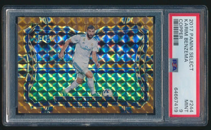 Karim Benzema 2017-18 Panini Select Copper Prizm 29/49 PSA 9 #244 Field Level