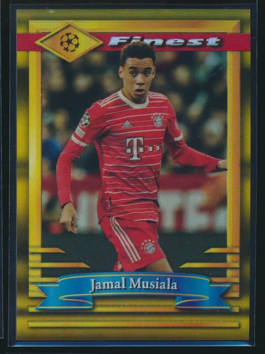 2022-23 Finest Flashbacks UEFA JAMAL MUSIALA 48/50 Gold Refractor #42 Bayern Mun