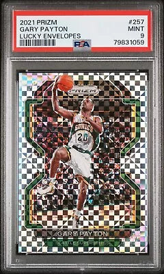 Gary Payton 2021-22 Panini Prizm Lucky Envelopes Prizm #257 /8 PSA 9 Supersonics