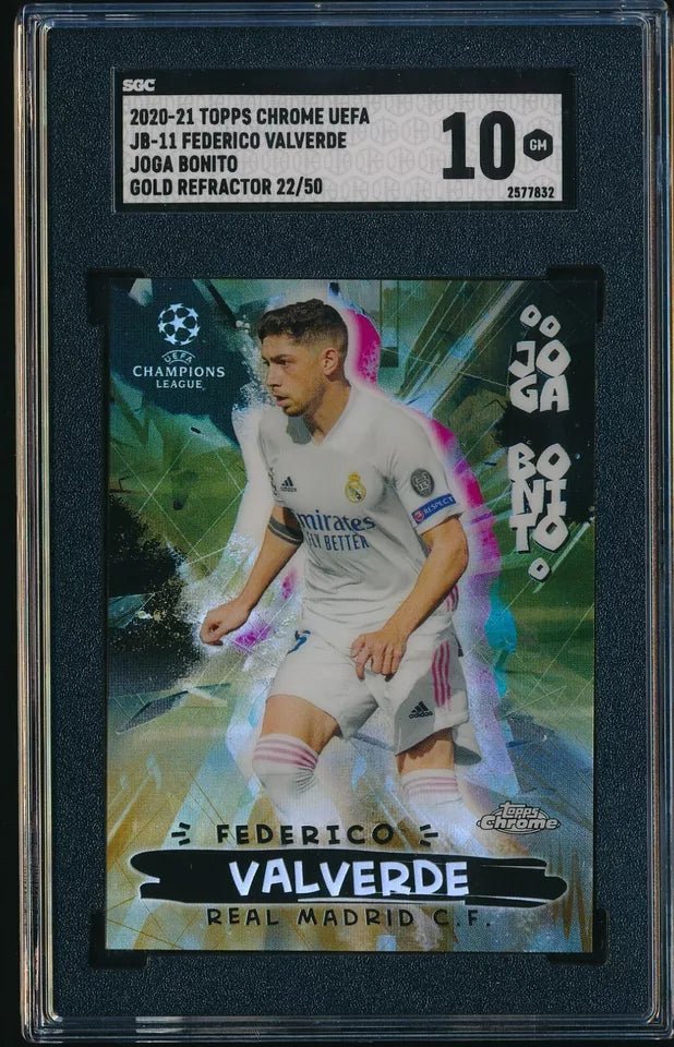 2020-21 Topps Chrome Joga Bonito Federico Valverde RC JB-11 Gold 22/50 SGC 10