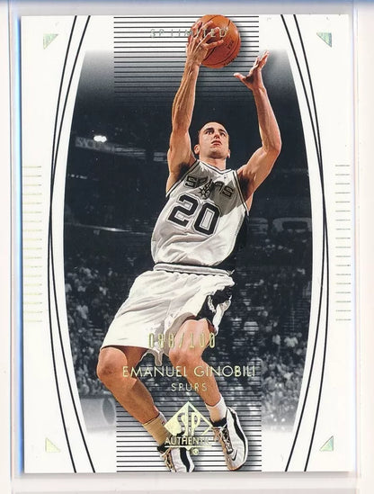 2003-2004 SP Authentic Manu Ginobili Emanuel Ginobili #78 HOF /100 Spurs