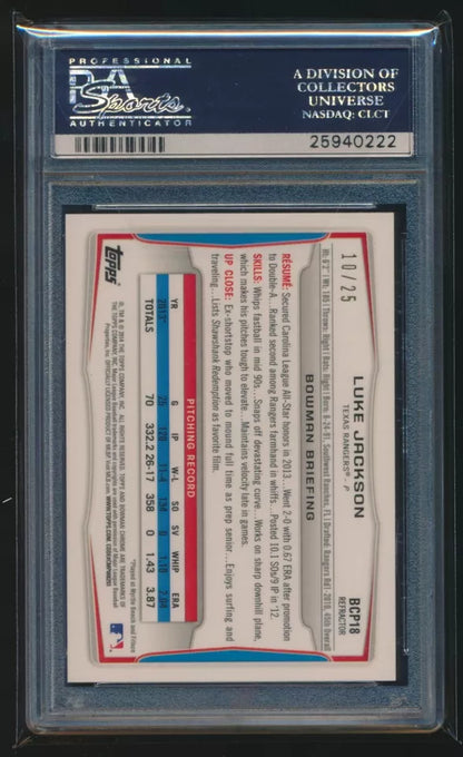 2014 Bowman Prospects Chrome Red Wave Refractor /250 Luke Jackson PSA 10 #BCP18