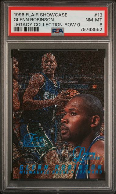 1996 FLAIR SHOWCASE LEGACY COLLECTION BASKETBALL #13 GLEN ROBINSON LEGACY COLLECTION-ROW 0 PSA 8