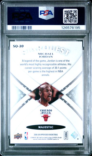 2008 UPPER DECK STARQUEST #SQ-20 MICHAEL JORDAN BLACK - Image 2