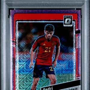 2023-24 Panini Donruss FIFA Optic Purple Mojo Prizm 15/25 Pedri #52 PSA 9 POP 3