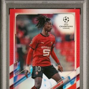 2020 Topps Chrome UCL #44 Eduardo Camavinga Red Refractor /10 PSA 8