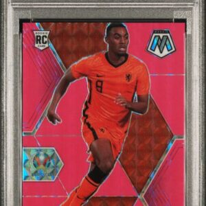 2021 Panini Mosaic Euro 2020 Ryan Gravenberch Pink Florescent  RC /10 PSA 10 Color Match