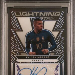 2022-23 Panini Obsidian LIGHTNING STRIKE Autographs Electrid Etch Purple Kylian Mbappe /50