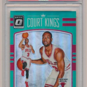 2016-17 Panini Donruss Optic Court Kings Dwyane Wade #3 Aqua Prizm /99 PSA 9