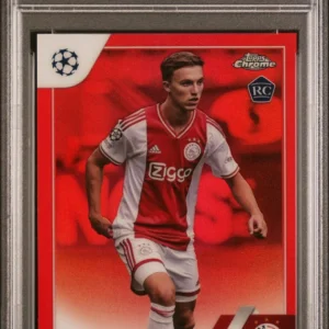 2022-23 Topps Chrome UCC Youri Regeer Red Refractor #179 Rookie RC /5 Ajax Psa 9