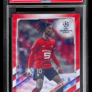 2020 Topps Chrome UCL #44 Eduardo Camavinga Red Refractor /5 PSA 8