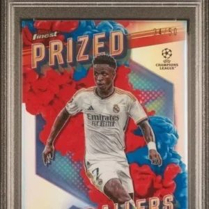 2023-24 Topps Finest Prized Footballers RED & BLUE FUSION PSA 9 /50 VINI JR
