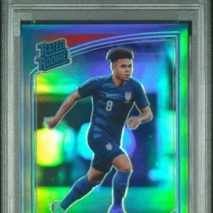 2018-19 Donruss Optic Rated Rookie Aqua Ref /149 PSA 9 USA #199 Weston McKennie