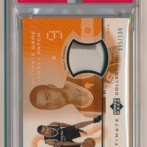 2002-2003 UD Ultimate Collection Jerseys Patch /100 Tony Parker #TPP PSA 8 Rc SP