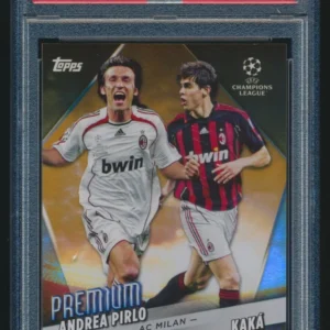 2022 Topps UCC Flagship Pirlo Kaka #pp11 Premium Partnerships Orange /25 PSA 9