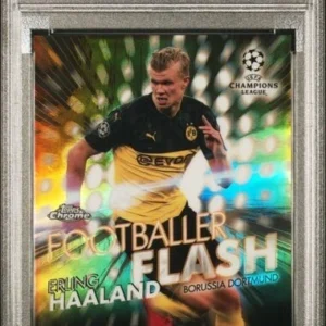 2019-20 Topps Chrome CL FOOTBALLER FLASH PSA 9 Erling Haaland Gold /50 Rookie