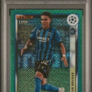 2022-23 Topps Merlin Chrome UCC # 45 Antonio Nusa Green Mojo rookie RC /99 PSA 9