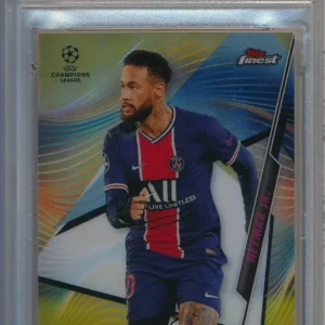 2020 Topps Finest UEFA Gold Refractor Neymar Jr PSG /50 POP 2 PSA 9 Brazil #25