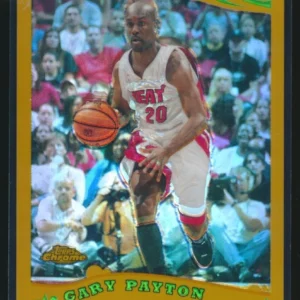 2005-06 Gary Payton Topps Chrome Gold Refractor 68/99 #140 Miami Heat