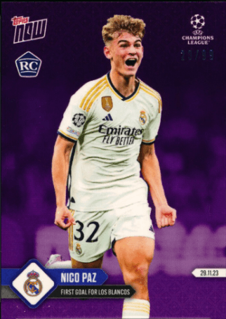 Nico Paz Topps Now #070 First RM Goal