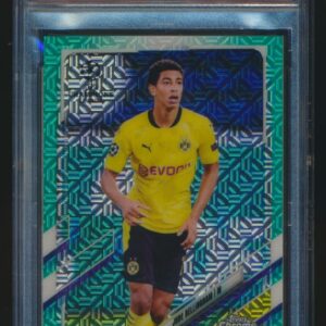 2020-21 Topps Chrome UEFA Japan Jude Bellingham #68 RC Aqua Mojo 043/199 PSA 9